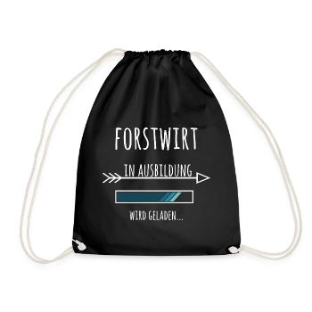 Forstwirt Forstwirtschaft Wald Ausbildung Geschenk - Turnbeutel - Schwarz - Vorne