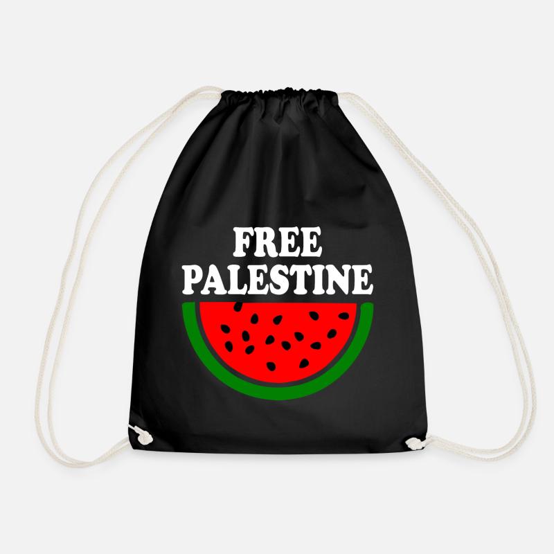 Free palestine Wassermelone melone - Turnbeutel - Schwarz