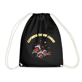 Copines du vin chaud marché de Noël - Sac de sport léger - noir - Devant