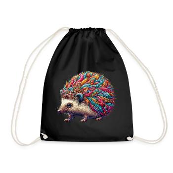 Igel - Turnbeutel - Schwarz - Vorne