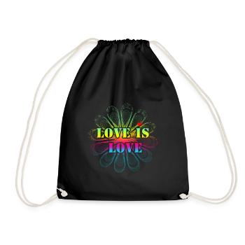 love is love - Drawstring Bag - black - Front