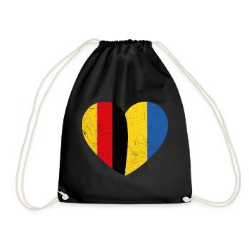 Deutschland Ukraine Herz - Turnbeutel - Schwarz - Vorne