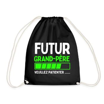 Future grandfather - Drawstring Bag - black - Front