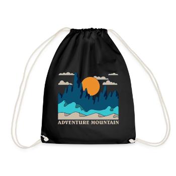 Adventure Mountain Graphic - Drawstring Bag - black - Front
