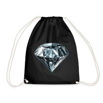 Kostbarer Diamant Edelstein - Turnbeutel - Schwarz - Vorne