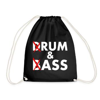 Drum and bass - rum and ass - Drawstring Bag - black - Front