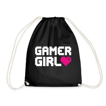 Gamer Girl Video Games Gaming - Drawstring Bag - black - Front