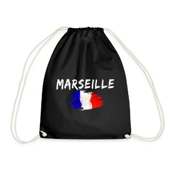 Marseille France Ville Drapeau de Marseille - Sac de sport léger - noir - Devant