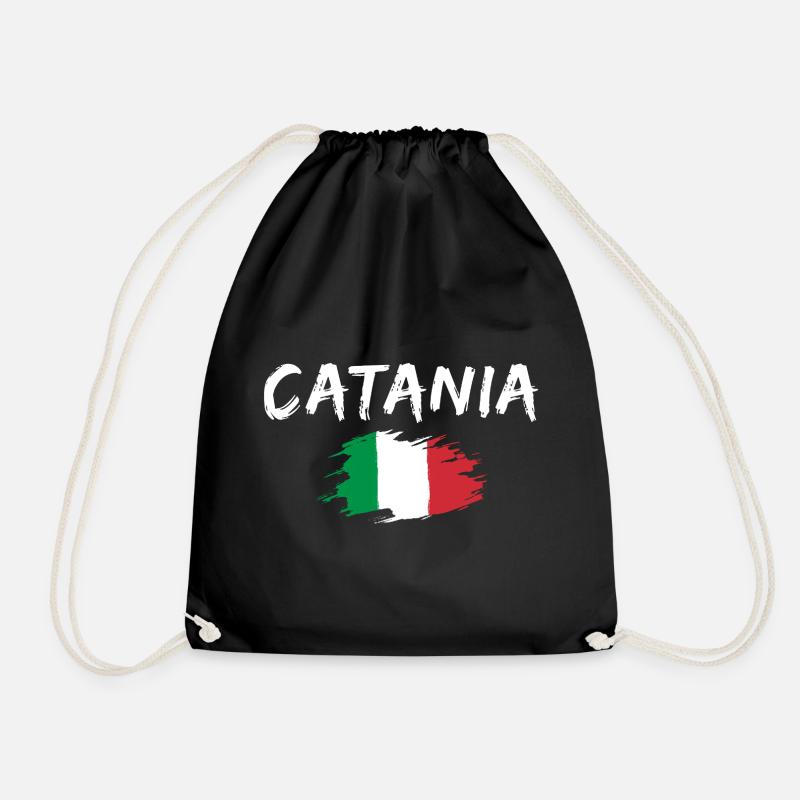Catane Italie Drapeau Catane - Sac de sport léger - noir