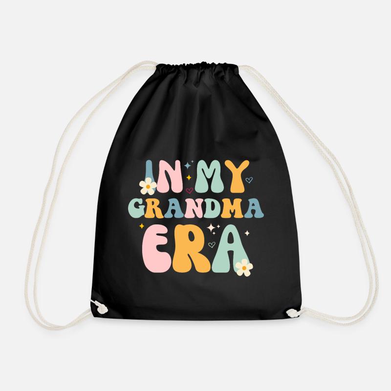 Grandma Tenderness Design - Drawstring Bag - black