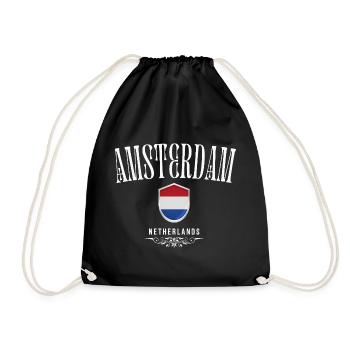 Amo Amsterdam, Amsterdam Niederlande - Turnbeutel - Schwarz - Vorne