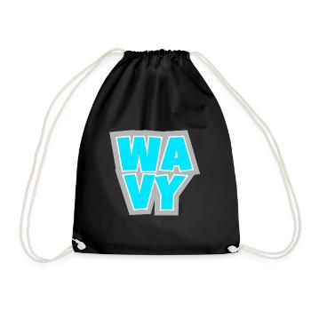 WAVY - relaxed, cool and always in the flow. - Drawstring Bag - black - Front