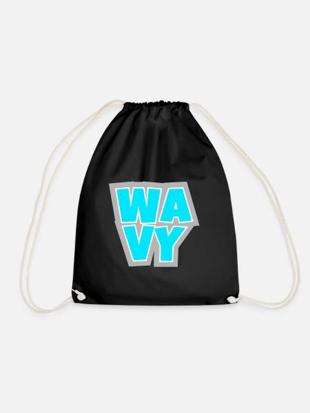 WAVY - relaxed, cool and always in the flow. - Drawstring Bag - black
