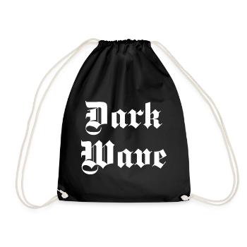 Dark Wave Musik Gothic Typografie - Turnbeutel - Schwarz - Vorne