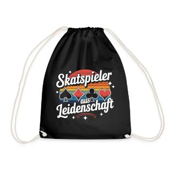 Joueurs passionnés de skat Cartes de skat rétro - Sac de sport léger - noir - Devant