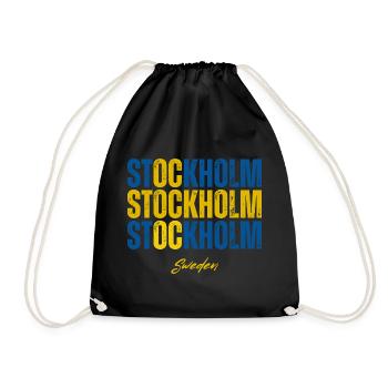 Stockholm, Schweden, stolzer Schwede - Turnbeutel - Schwarz - Vorne