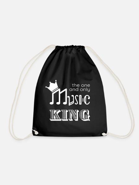Music King - musical design for men - Drawstring Bag - black