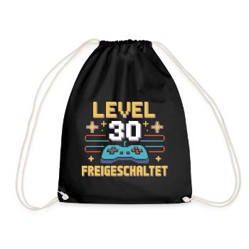 Level 30 Freigeschaltet - Turnbeutel - Schwarz - Vorne
