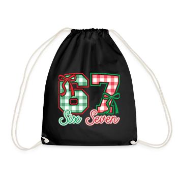 Festliche 67 Gingham-Bögen - Turnbeutel - Schwarz - Vorne