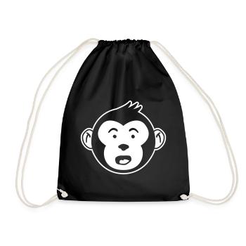 Tête de singe surprise – Jungle Banana Design - Sac de sport léger - noir - Devant