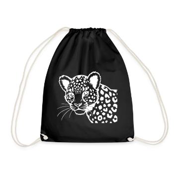 Leopard - Drawstring Bag - black - Front