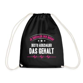 Pflegerin Geschenke Pflege Lustig Krankenpflegerin - Turnbeutel - Schwarz - Vorne