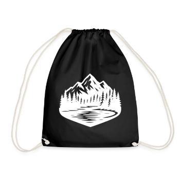 Mountains Landscape Forest - Drawstring Bag - black - Front