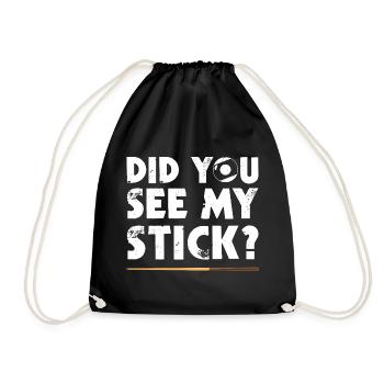 Did you see funny billiards billiards player - Drawstring Bag - black - Front