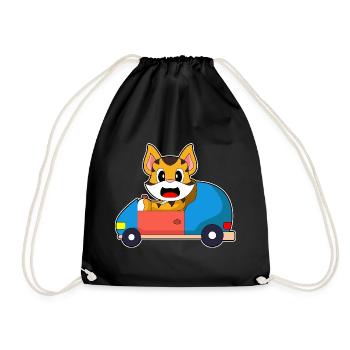 Tiger Auto - Turnbeutel - Schwarz - Vorne