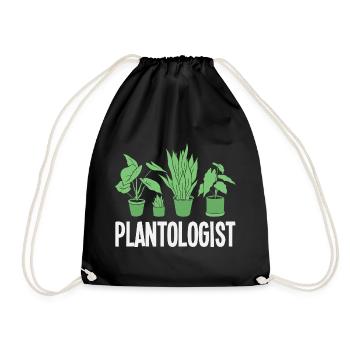 Plantologist Funny Plant Lover Flower - Drawstring Bag - black - Front