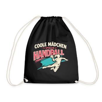 Cute Handball Player Gift Girl - Drawstring Bag - black - Front