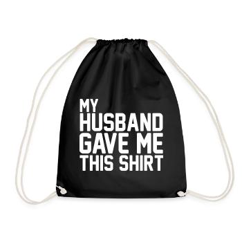 Mon mari m’a offert ce t-shirt, un drôle de cadeau de famille. - Sac de sport léger - noir - Devant