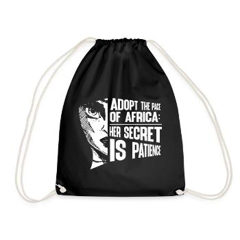 Safari Africa Serengeti Wildlife Savannah Saying - Drawstring Bag - black - Front
