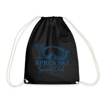 Après Ski Club Cocktail Skiing Winter Holiday - Drawstring Bag - black - Front