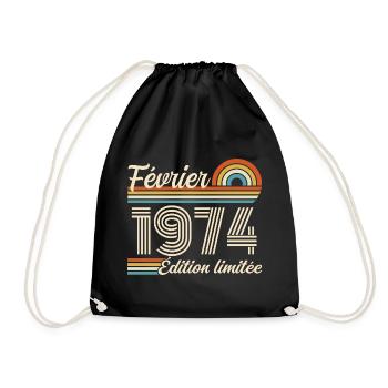 February 1974 - Drawstring Bag - black - Front