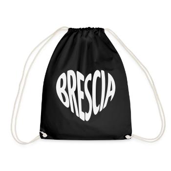 Brescia, Italie Forme du cœur - Sac de sport léger - noir - Devant
