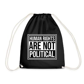 Human Rights Are Not Political Menschenrechte Logo - Drawstring Bag - black - Front