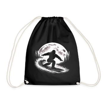Bigfoot Surfer - Turnbeutel - Schwarz - Vorne