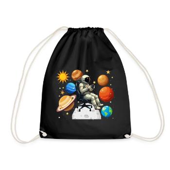Astronaut Gaming Gaming Space Gamer - Drawstring Bag - black - Front