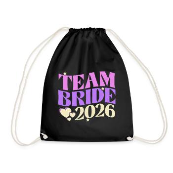 Team Bride 2026 - Turnbeutel - Schwarz - Vorne
