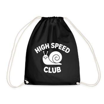 High Speed Snail Club - Drawstring Bag - black - Front