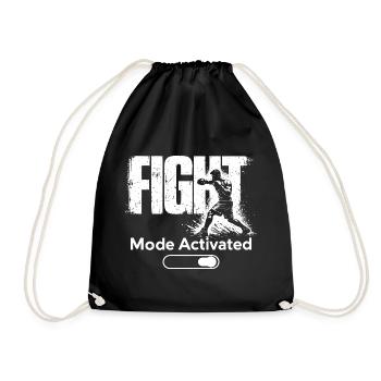 Fight Mode Activated Shirt Boxing Gym Fighter - Turnbeutel - Schwarz - Vorne