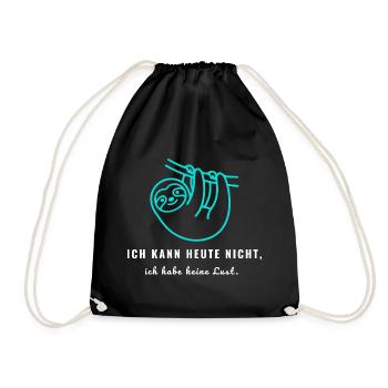Ich kann heute nicht ich habe keine Lust - Introve - Turnbeutel - Schwarz - Vorne