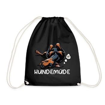 Hundemüde Dobermann Dobermannbesitzer Dobermänner - Turnbeutel - Schwarz - Vorne