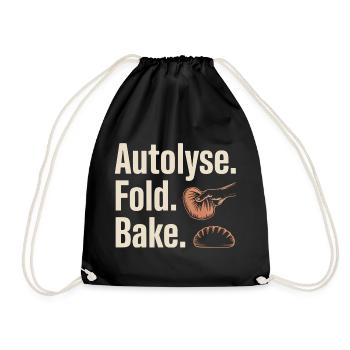 Autolyse Fold Bake Bread Art - Drawstring Bag - black - Front