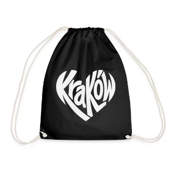 Cracovie, Cracovie Cœur Logo de faute de frappe - Sac de sport léger - noir - Devant