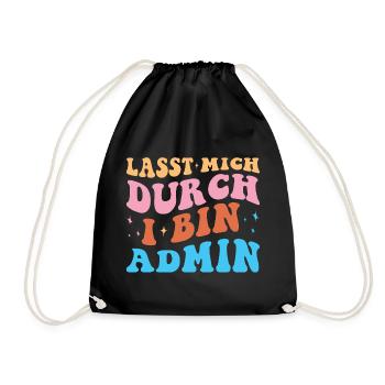 Lass Mich Durch Admin Retro Techniker Administrato - Turnbeutel - Schwarz - Vorne
