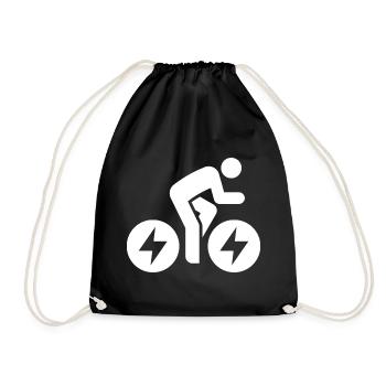 E-bike, e-biker, bike tour - Drawstring Bag - black - Front