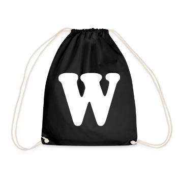 Imprimé grand style W | Lettre W | W Logo - Sac de sport léger - noir - Devant
