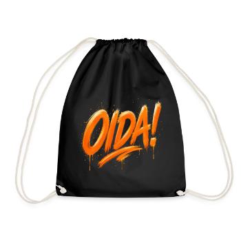 Oida! – Graffiti Brush Design - Drawstring Bag - black - Front